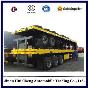 China 3axle low flatbed semi trailers for heavy cargo transporting hot selling on sale