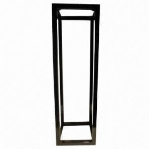 Metal stand in square shape, pedestal made of steel 