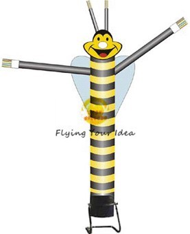  Advertising Single Leg Inflatable Air Dancer 6M , Yellow Bee Sky Dancer For Fair Manufactures
