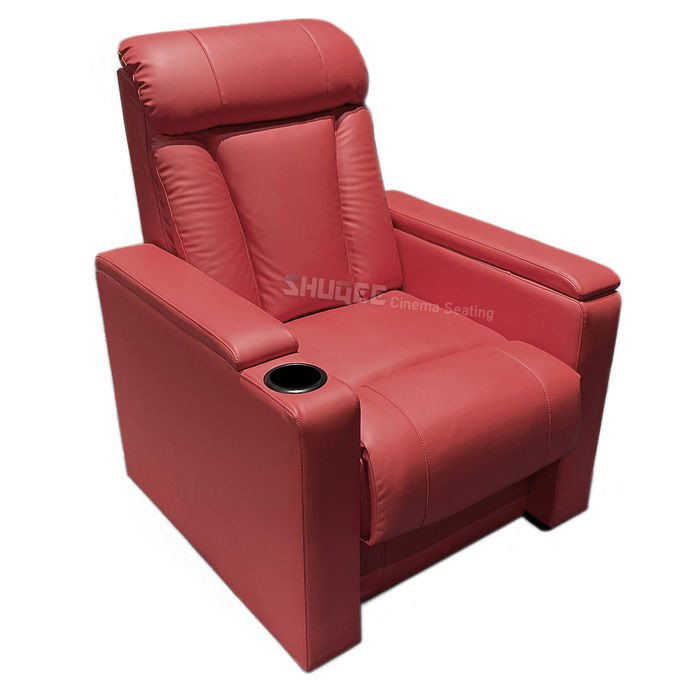  Luxury Home Cinema Couple Red VIP Leather Cinema Sofa Retro Soft Movie Theater Seats Manufactures