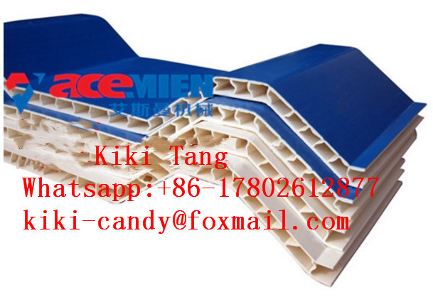  Twin Wall Plastic Roof Tile Making Machine pVC Hollow Roof Roll Forming Machine / Corrugated PVC Roof Sheet Plant Manufactures