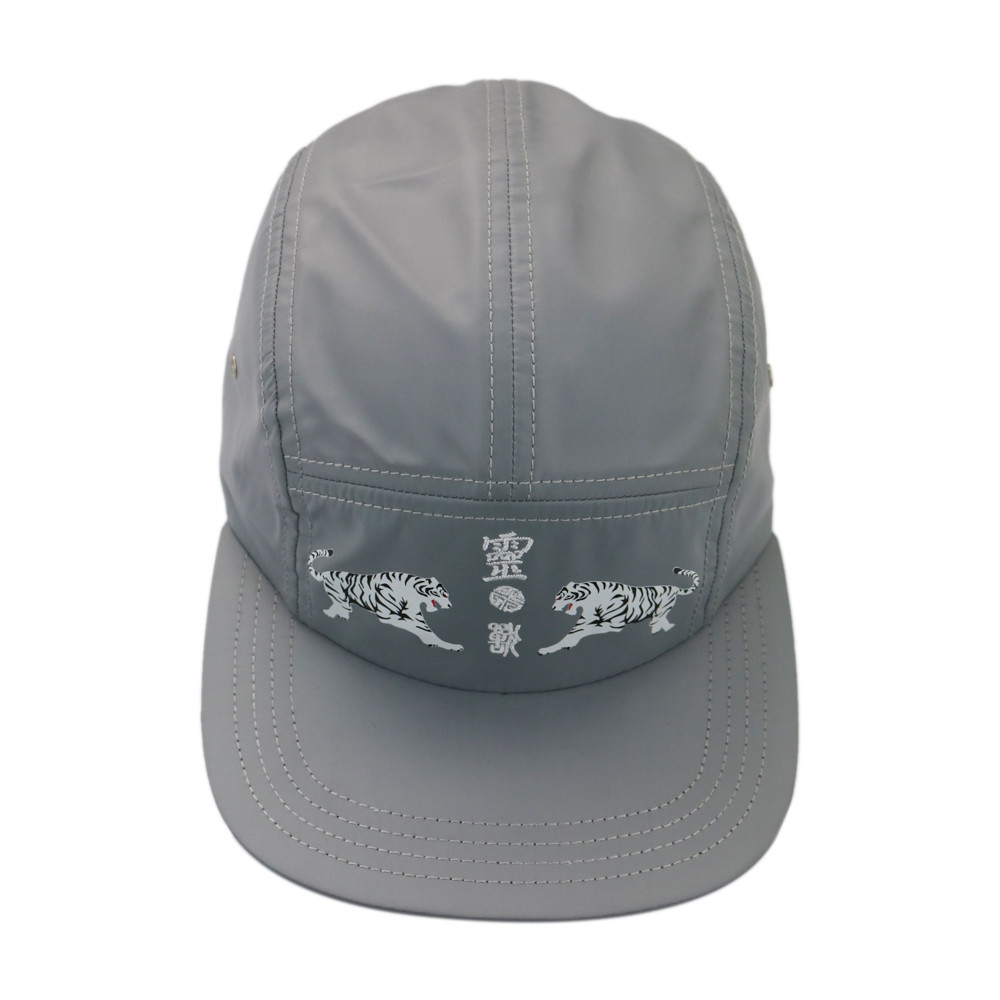  Custom 5 Panel Camper Hat Printed Logo Nylon Rope Snapback Cap Manufactures