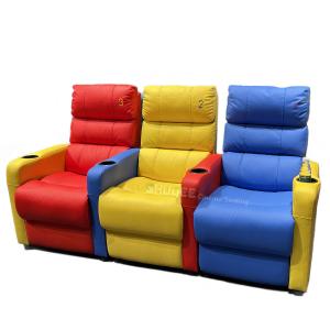  3D Colorful Home Cinema Sofa VIP Leather Theater Seat With Electric Recliner Manufactures