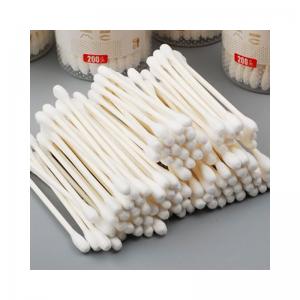  Single Use Sterile Wood Stick Cotton Swabs Suitable For Cleaning Machine Manufactures