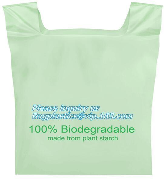 100% Compostable vest carrier plastic shopping bag with ce certificated, Vest Carrier Bags for Home Usage, vest carrier