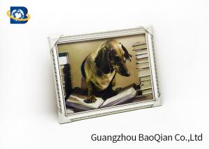  Dog Animal 3D Lenticular Pictures PVC / MDP Frame Decoration Of Free Sample Manufactures