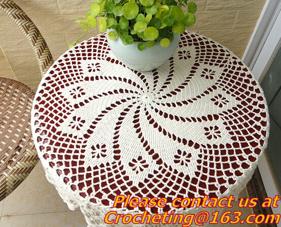 China Crochet Round table clothing - table cover - white, wedding and banquet, blanket, clothes on sale