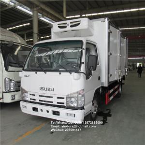 China meat hanger refrigerated truck body refrigerator van truck 4*2 isuzu box truck refrigeration -15 DEGREE on sale