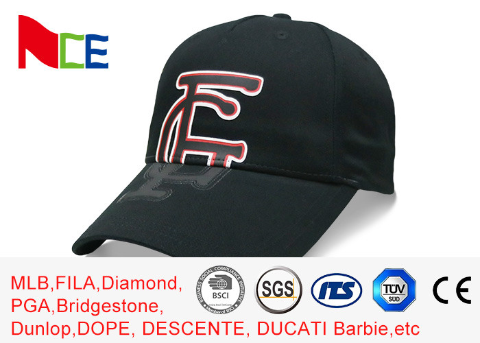  FUN Black Color Company Baseball Caps , Rubberized Make Your Own Baseball Hat Manufactures