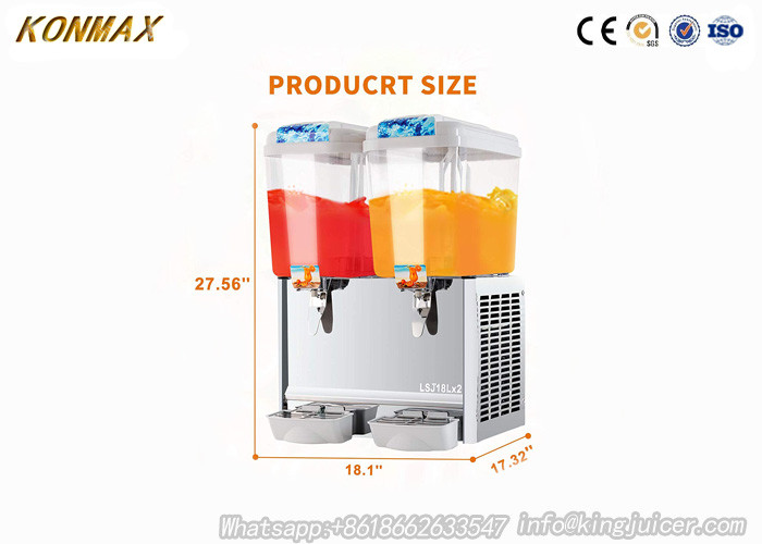 China Professional Auto Commercial Beverage Dispenser For Soft Drinks 18L×2 on sale