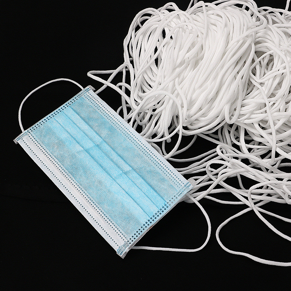  Round White 2.5mm 3mm Face Mask Materials Elastic Cord Ear Loops In Stock Manufactures