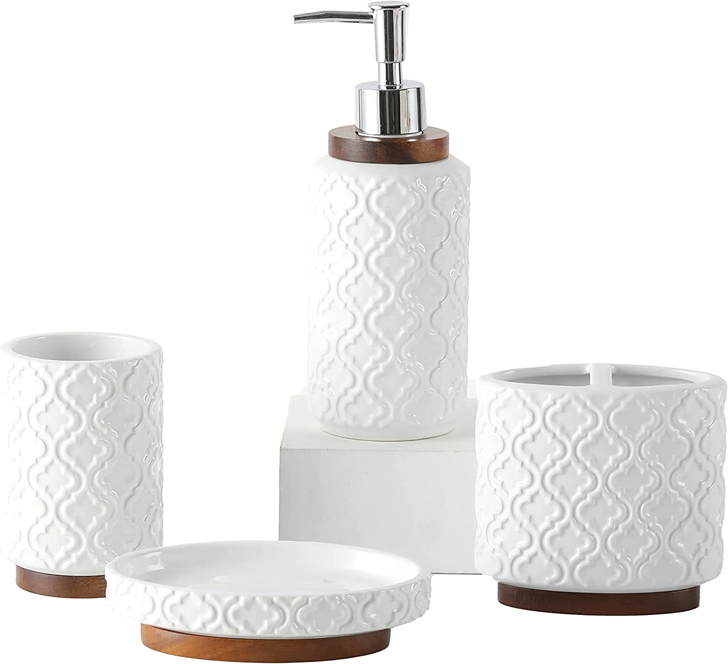China Custom White Ceramic Bathroom Set For Hotel Decor Shower Room OEM ODM on sale