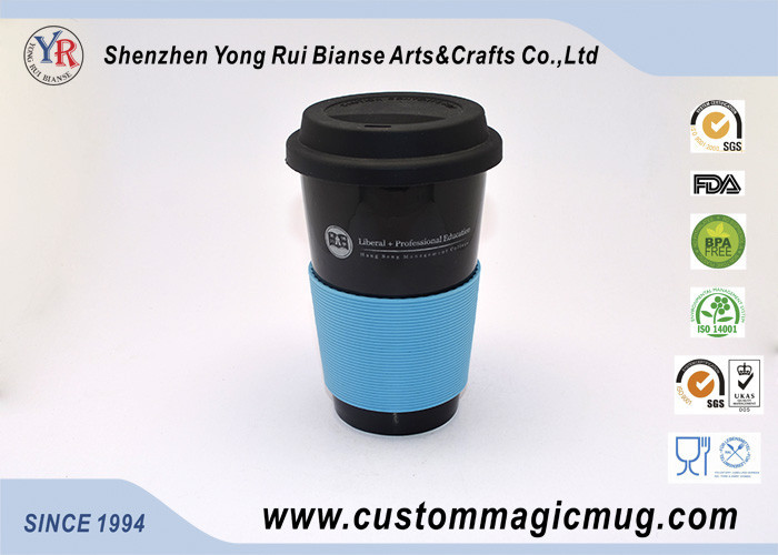 China Promotional Gift Porcelain Ceramic Mug With Silicone Lid , Starbuck Travel Mug on sale