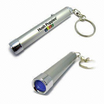  Projector Keychains with White LED Light, Aluminum Tube and Plastic Tail/Head Manufactures