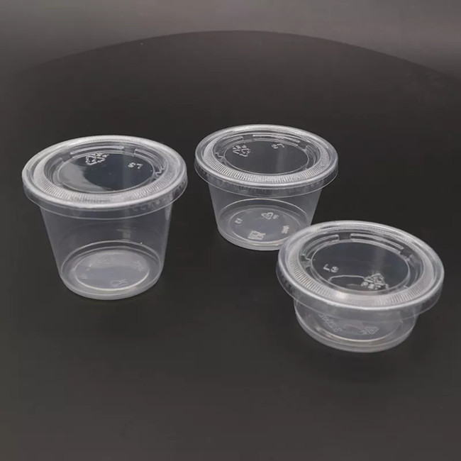 FDA 1 Oz Portion Cups With Lids PET Plastic Sauce Containers Disposable
