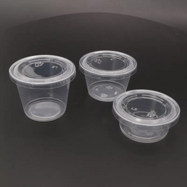 Quality FDA 1 Oz Portion Cups With Lids PET Plastic Sauce Containers Disposable for sale