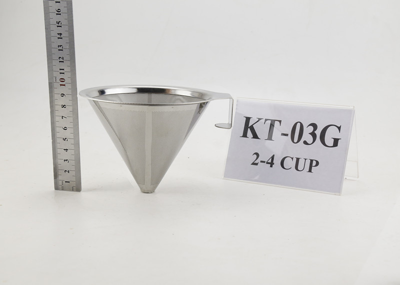 Customized  Logo Stainless Steel Coffee Filter For Making 1-4 Cups