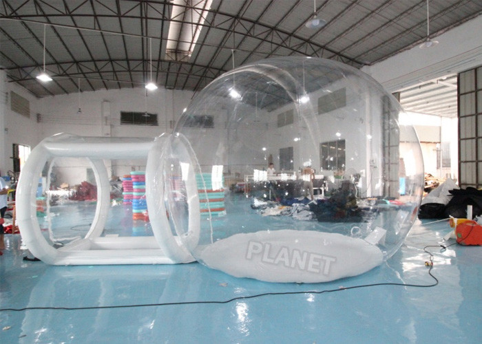  4mDia Transparent Clear Inflatable Dome Bubble Camping Tent With Airtight Tunnel Manufactures