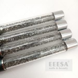  Grey rhinestone crystal metal handle 3D gel liner nail art brush sets Manufactures