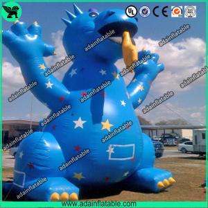  3m High Cute Blue Inflatable Dragon Cartoon For Giant Event , Event Inflatable Model Manufactures