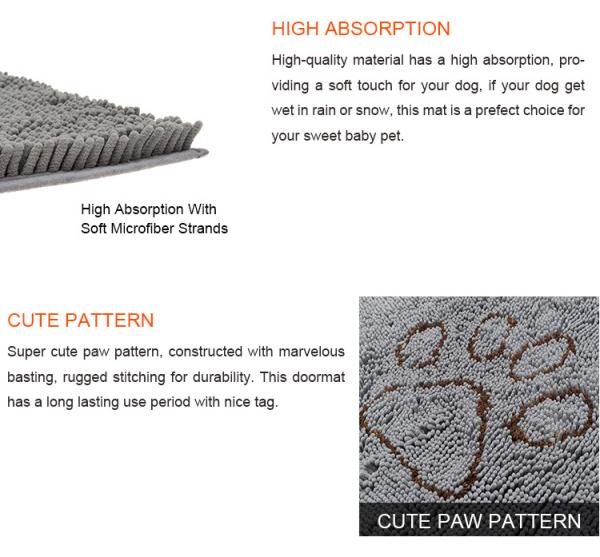 Cat Litter Microfiber Durable Washable Absorbent Pet Door Chenille Dog Non-Slip Bathroom Mats
