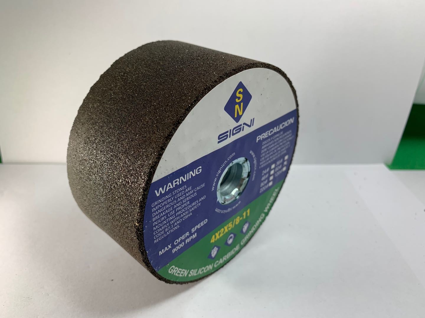 China 4 Inch Abrasive Green Silicon Carbide Grinding Stone With 5/8-11 Thread For Granite Marble 4X2X5/8-11,120 Grit on sale