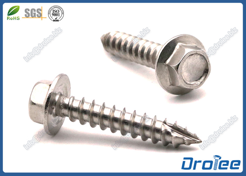 A2/304/410 Stainless Steel Hex Flanged Head  Roofing Screw, Type 17 Point