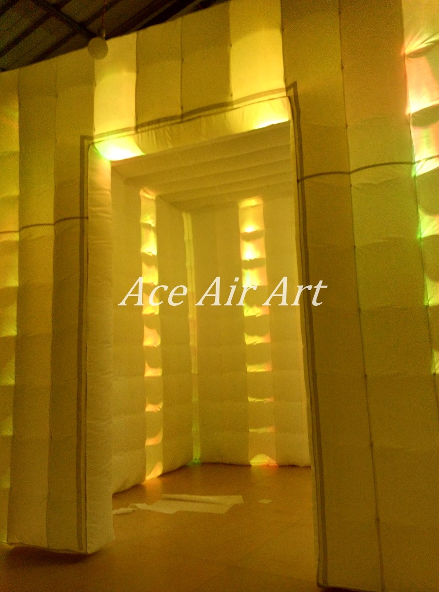Ace Air Art new style white fabric led lighting giggles and laugh inflatable photo booth for USA