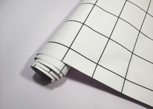 Square Modern Self Adhesive Textured Wallpaper White Base Black Lines