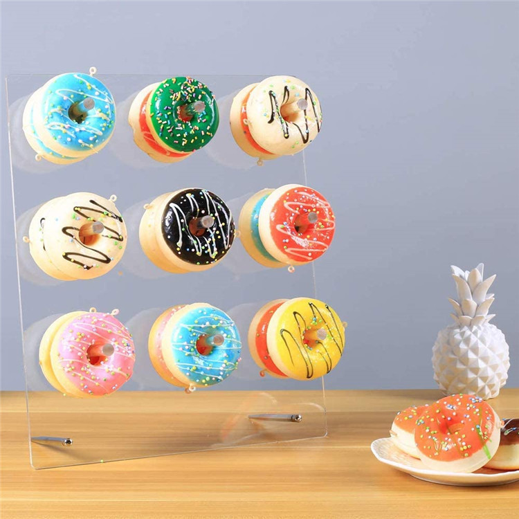  Clear Handmade Acrylic donut holder stand For Cake Shop Wedding Party Manufactures