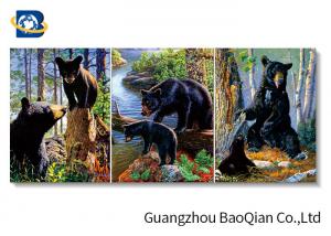  Wall Art Stretched Picture Of Wild Animal Black Bear / Deer For Bedroom Decoration Manufactures