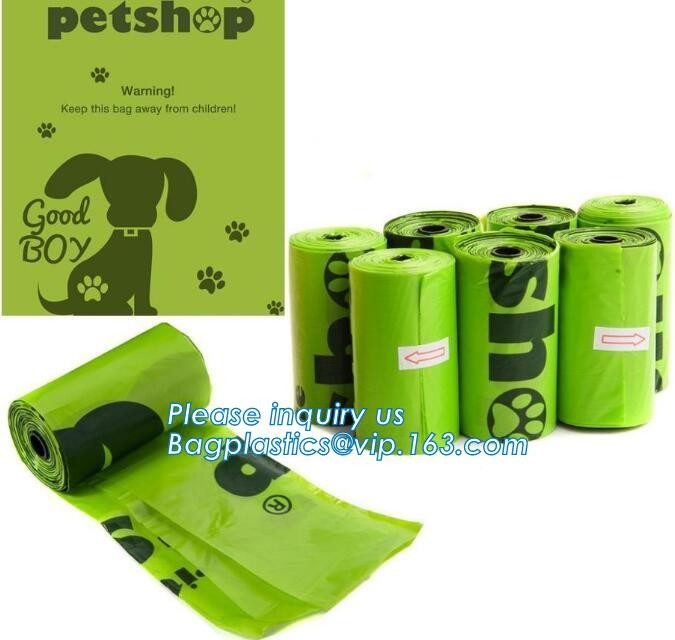 Pet Cat Dog Waste Bag / Drawstring Dog Poop Bag Leak Proof Pick Up Refill