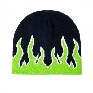  Fashion Fire Design Knit Beanie Hats Woven Label Character Style Manufactures