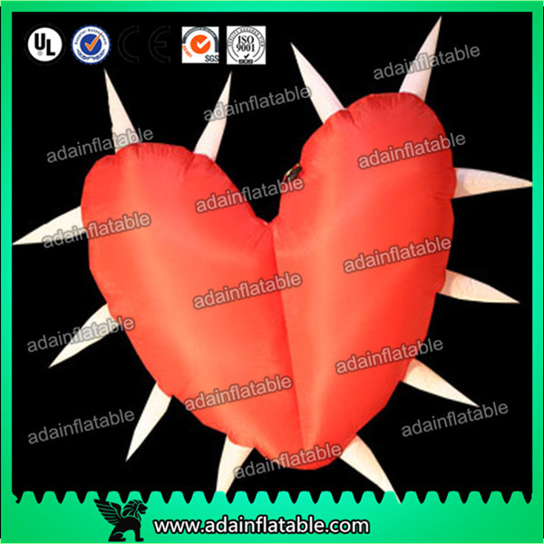  Factory Lovely Big Red Inflatable Heart With Led Lights For Festival , Diameter 1.5M Manufactures
