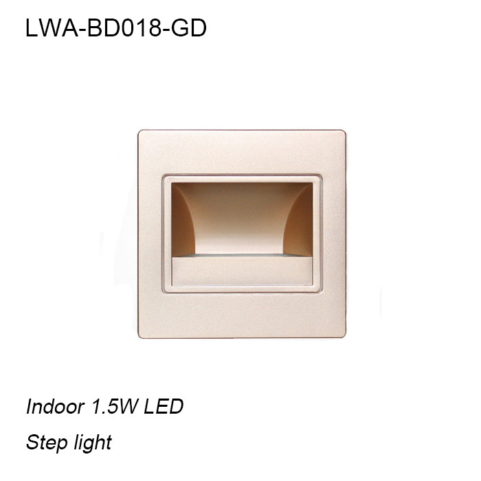  ABS High quality gold indoor 1.5W LED step light&LED Stair light Manufactures