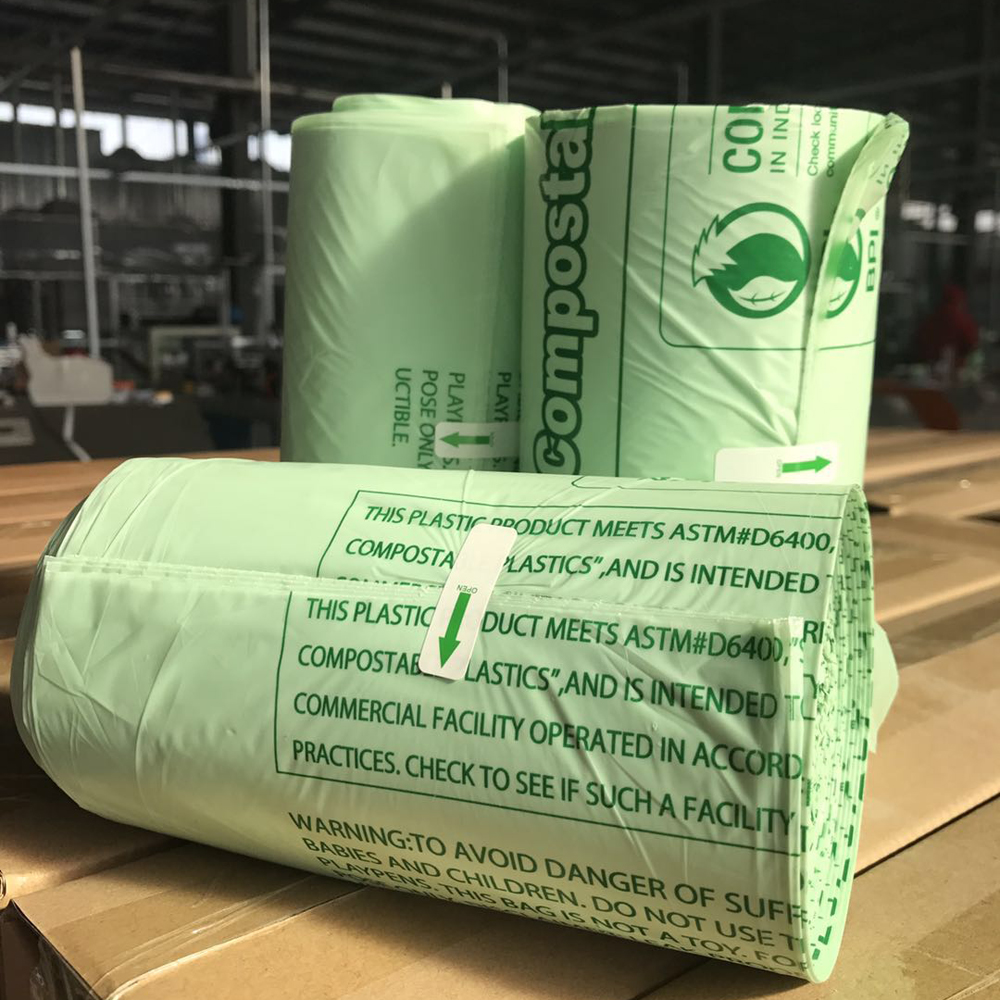 PBAT cornstarch vest handle compostable biodegradable bag