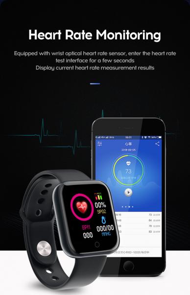 Y68 1.3" Screen 240x240 Intelligent Bluetooth Smartwatch