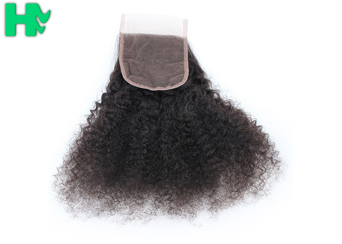 China Comfortable Soft Silk Base Brazillian Human Hair Closure Kinky Curly Style on sale
