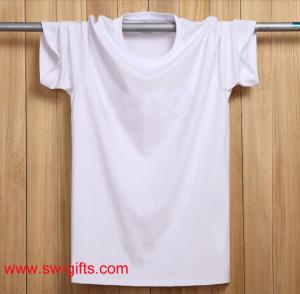 China Fashion T Shirts Short Sleeve Round Neck Black White Male t-shirt Top Cotton In Stock on sale