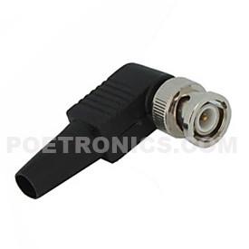 China BNC-MRA01 Weldless BNC Right Angle Male Connector to Cable Strain Relief Boot on sale