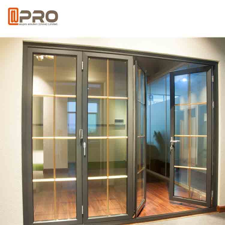  Horizontal Aluminum Folding Doors For Kitchen With Double Tempered Glass Manufactures