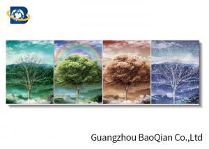  3d Flip Effect Picture With Frame Wall Hanging Of Four Season Tree / Beautiful Flower Manufactures