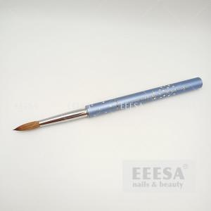  oem round oval crimped blue metallic handle pure kolinsky art nail acrylic brush Manufactures