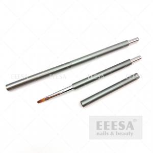  #2 Round Oval Shape Gray Professional Nylon Hair Long Aluminum Handle Gel Nail Brush Manufactures