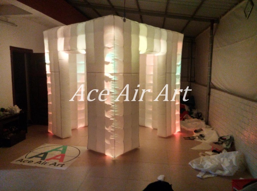  2.4 m x 2.4 m x 2.4 m ace air art inflatable wedding photo booth /inflatable led photobooth for weddings with best light Manufactures