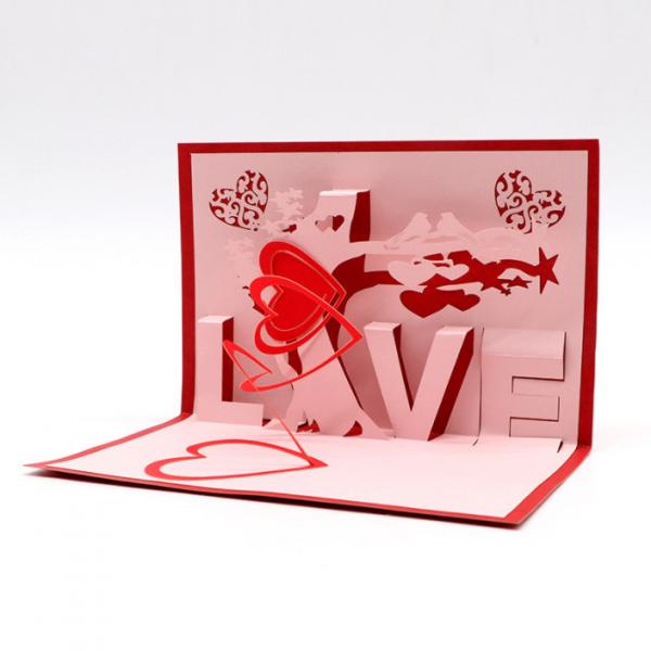 Quality Custom Love Confession Card  Creative Gift Greeting 3D Birthday Card for sale