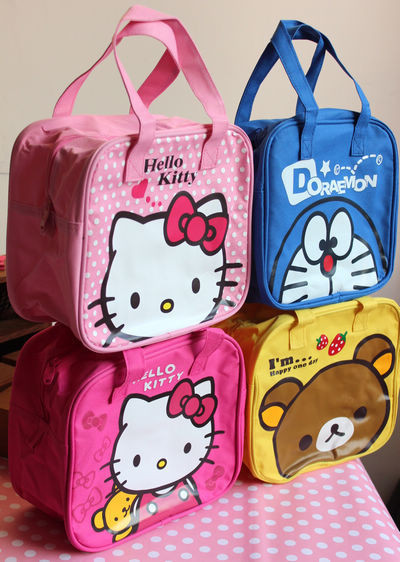 China New Hello Kitty doraemon Rilakkuma Picnic Lunch Tote Canvas Bag Shopping Bag on sale