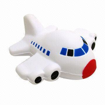  Airplane-shaped Stress Ball, Made of PU Foam, Safe to Use Manufactures