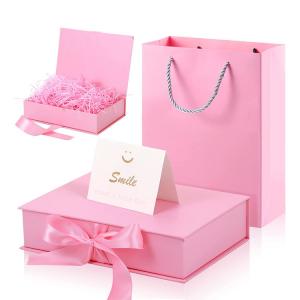  Custom Luxury Packaging Gift Present Box With Lids And Changeable Ribbon Paper Bags A Greeting Card And Tissue Paper Manufactures
