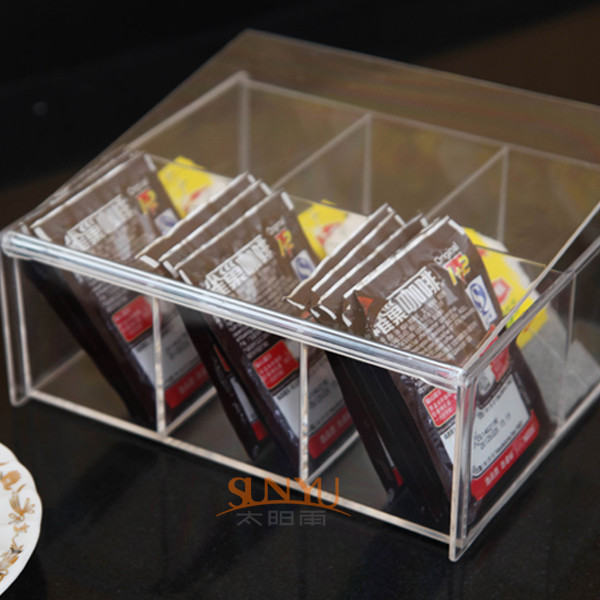  4mm Food Display Case Clear Acrylic Storage Trays With 6 Lattices Manufactures